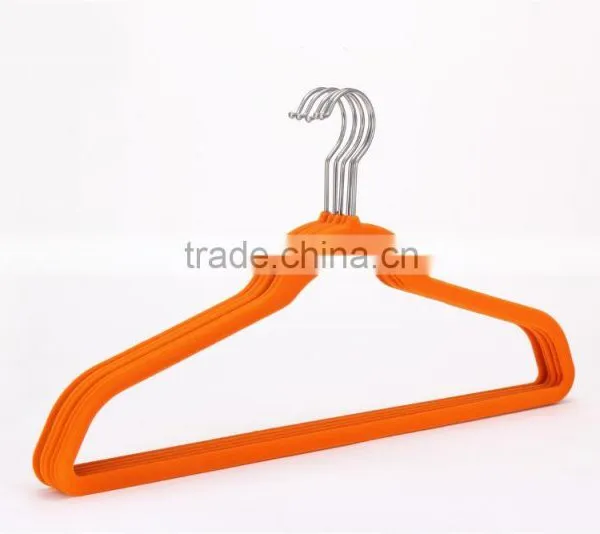 Flocked Clothes Hanger With Shoulder Pads HM-010 Quality Choice photo-2