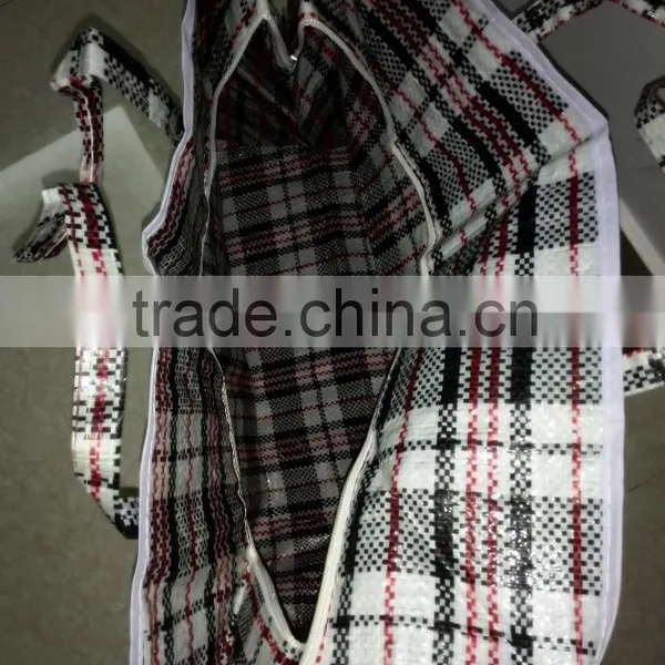 Customized PP Black Check Luggage Travel Sacks Woven Bags Quality Choice photo-4