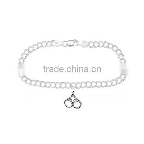 Better S925 Sterling Silver Handcuff Charm Bracelet