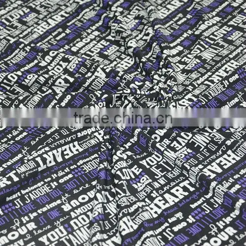 Customize Letter Print 4 Way Stretch Fashion Design Nylon Lycra Sportswear Fabrics photo-2