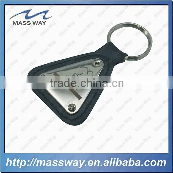 Customized Oval Shape Custom Metal Leather Key Ring photo-4