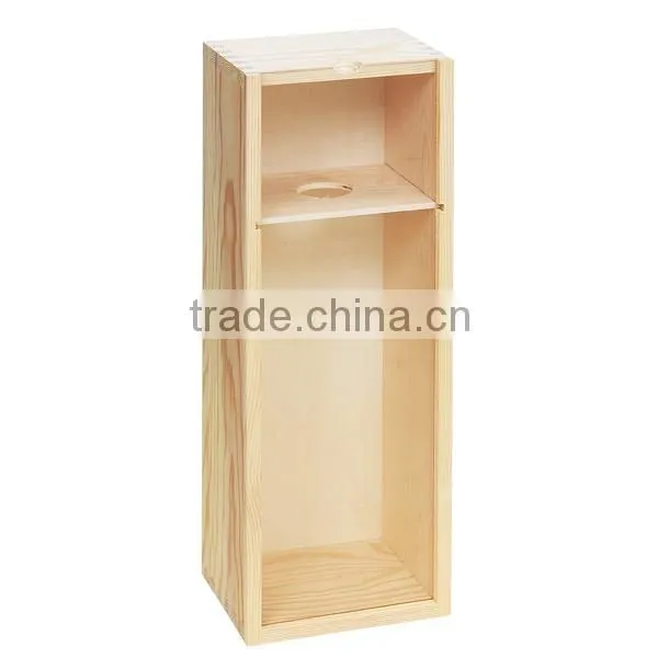 Made in China Pine Unfinished Customed Hinged Wooden Wine Box photo-2