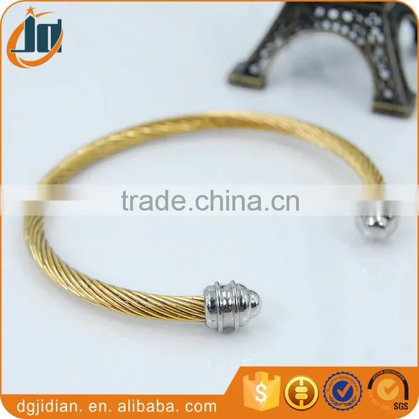 Best Selling Products 2016 Stainless Steel Twisted Wire Charm Bracelet photo-5