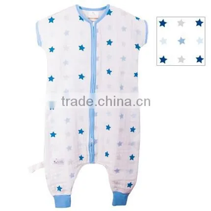 Wholesale100% Cotton Muslin Baby Sleeing Bag Anti-kicking Bag Spring and Summer photo-4