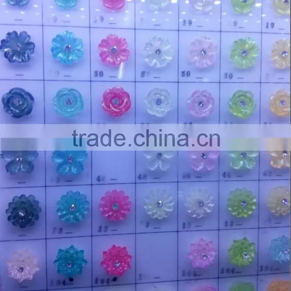 2016 YIWU Wholesale IN STOCK BULK Mix Color Mobil Phone Flower Sticker Resin DIY Flower Cabochons Quality Choice photo-4