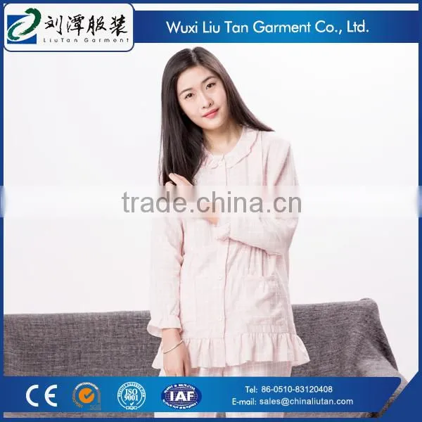 Plaid Ruffle Pajama Sleepwear for Women Supplier photo-2