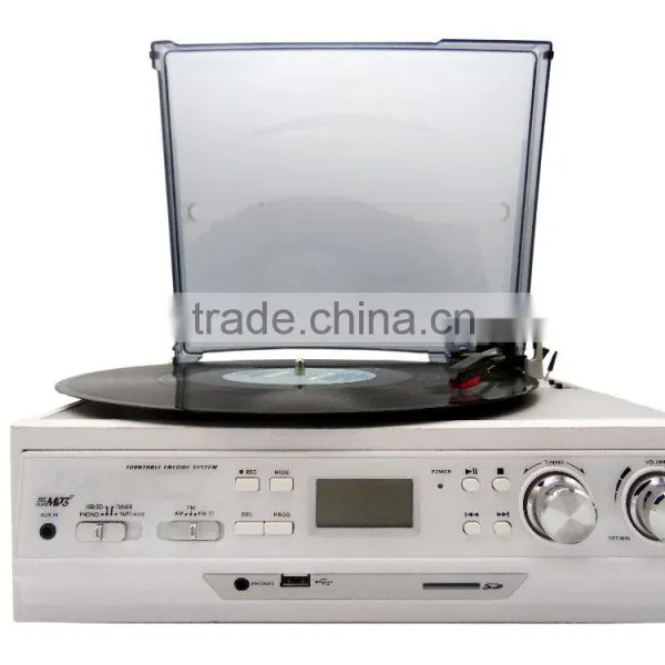 Rain Lane Hot Selling Record Player Usb Converter Wooden Turntable Radio Player Vintage Charm Cassette Converter photo-6