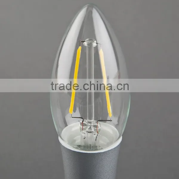 Haining Vintage Led Filament Bulb C35 With Plastic Silver Plated 2W E14 110V photo-2