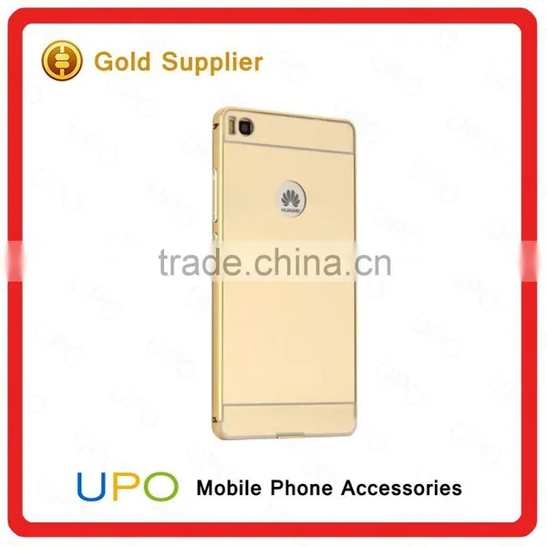 [UPO] Luxury Aluminum 24k Gold Metal Bumper Ultra-thin Mirror Cover For Huawei Honor 7 4C P8 Lite Mirror Case photo-4