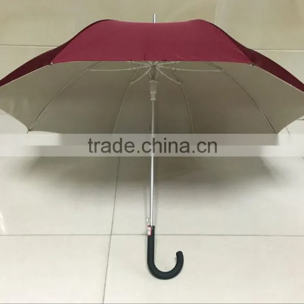 2016 25inch 14mm Luxury Auto Fiberglass And Gold Aluminum Frame Double Layers High Quality Straight Umbrella photo-3