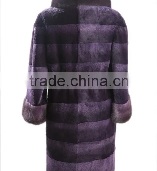 Hot Sale Long Rabbit Sheaing Fur Coat for Winter Overcoat photo-2