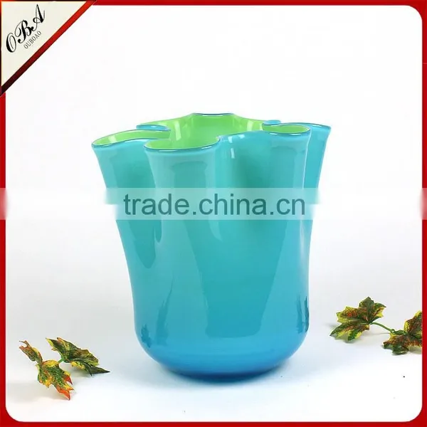 Hand-blown Modern Style Cheap Chinese Cabbage Glass Vase / Eco-friendly Home Decor Big Glass Flower Vase photo-2
