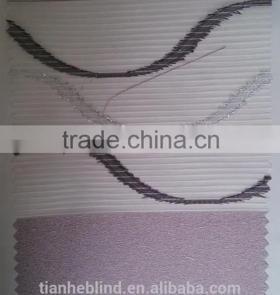 Jacquard Office Window Curtains Valance, Riband Translucent Zebra Blinds photo-5
