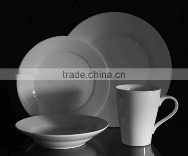 12pcs Standard Design White Dinnerware Set Ceramic Porcelain Fine Bone China