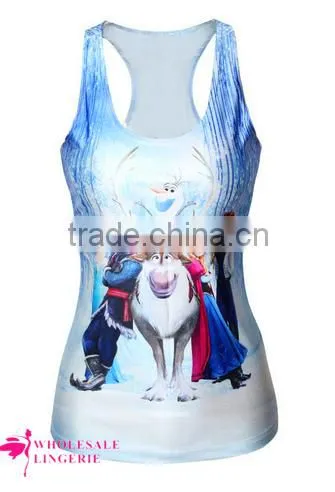 Wholesale Tank Top Frozen Moive 3D Print Ladies Tank Top