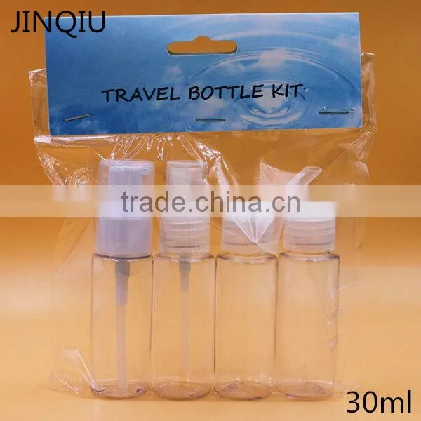 Factory Direct Sale 30ml PET Bottle Travel Kit Plastic Travel Bottle Set