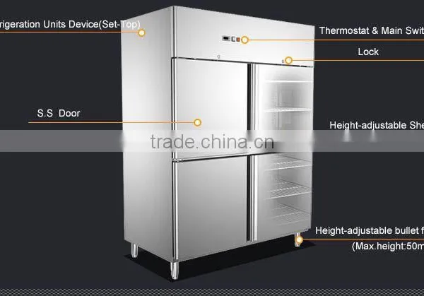 Commercial Restaurant Stainless Steel 4 or 2 Door Upright Fridge Deep Freezer/industrial Freezer photo-3