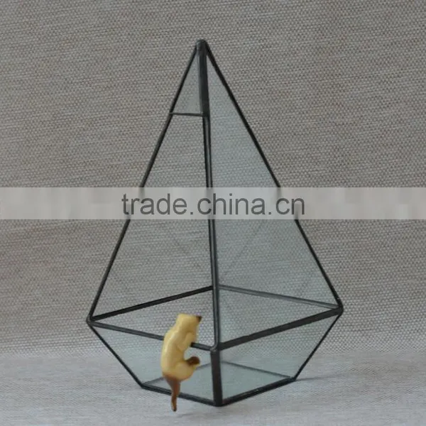 Indoor Decor Clear Plant Container Hanging Geometric Glass Terrarium photo-2
