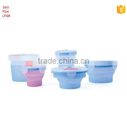 Food Grade Portable Convenient Collapsible Houseware Silicone Foldable Lunch Box photo-5