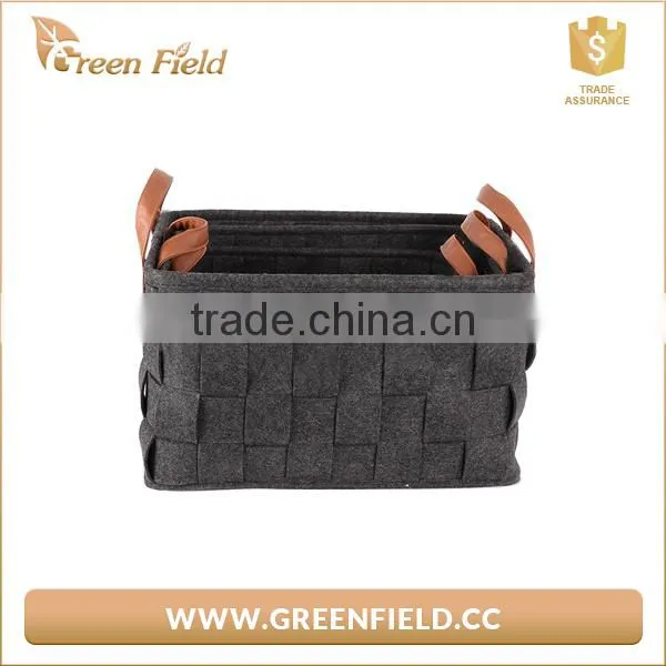 New Woven Storage Sets Handmade Felt Rectangular Woven Storage Basket photo-3