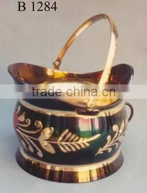 Coal bucket, coal hod, antique coal bucket, brass coal buckets, brass fireplace tools, coal hod bucket, fireplaces accessorie,