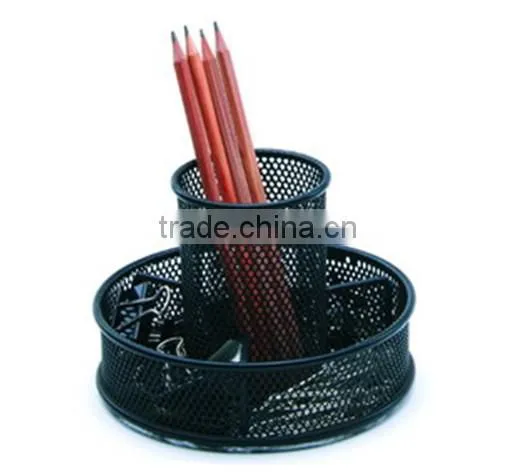 Multi-function Office Desk Metal Mesh Pen Clip Organizer photo-2
