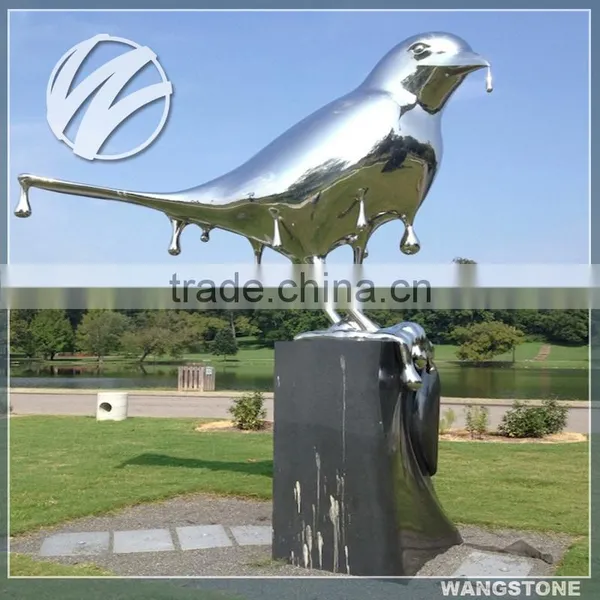 Stainless Steel Metal Oriole Bird Sculpture photo-2