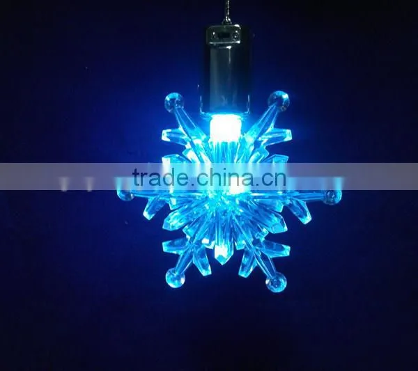 Acrylic Crystal LED 7colors Flashing Angel Snowman Santa Xmas Tree Hanging Ornaments photo-6