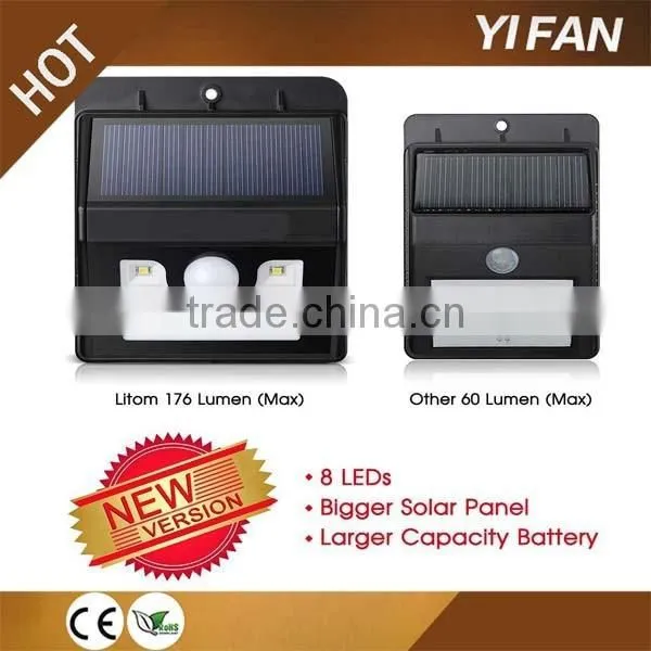 8 Led Solar Motion Sensor Light Outdoor Solar Led Wall Lamp Led Light Garden Decoration Light photo-4