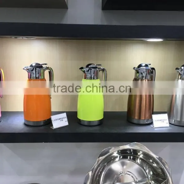 2 Liter Stainless Steel Double Walled Thermal Coffee Serving Carafe / Vacuum Insulated Hot Water Kettle photo-2