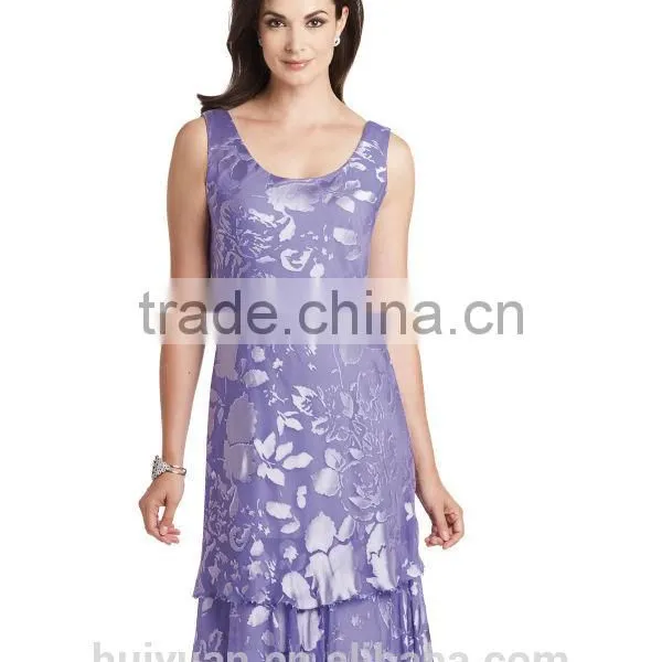 3 Colors Long Sleeve Knee Length Mother Party Dress photo-4