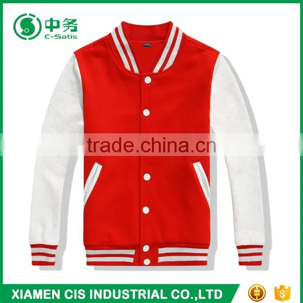 Popular Style Custom Logo Print Mens Black Plain Varsity Baseball Jacket for Sale photo-5