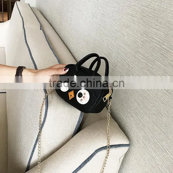 Black Cute Animal Handbag Girl Fashion Small Bags Leather Shoulder Long Strap Sling Cross Body Bag photo-2