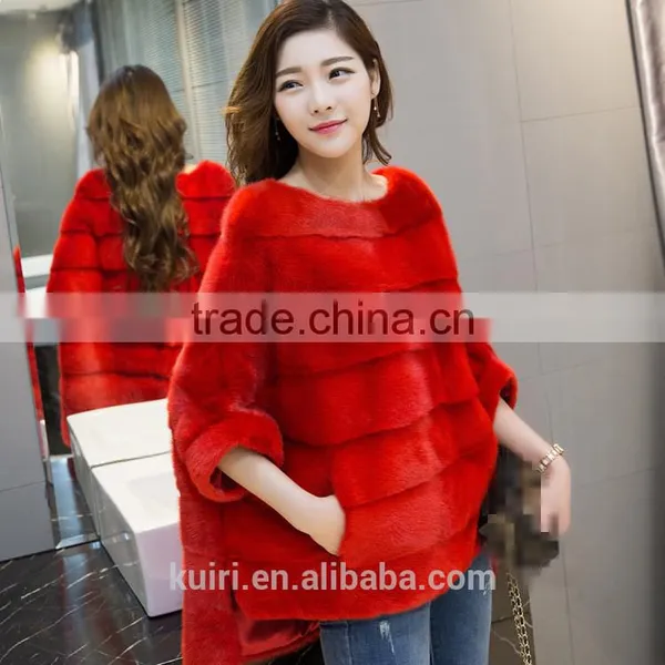PC-272 2017 New Design Fashionable Pure Colour Woman Real Mini Fur Winter Jacket Lady Sweater With Long Sleeves Factory Supply photo-2