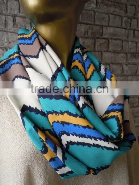 Chevron Infinity Scarf / Neckwarmer, Scarf Infinity, Loop Circle Scarf, Cowl Scarf,fashion Scarf photo-6