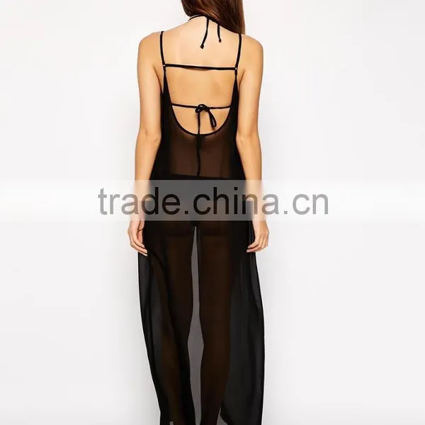 Split Front Sheer Maxi Beach Dress photo-3
