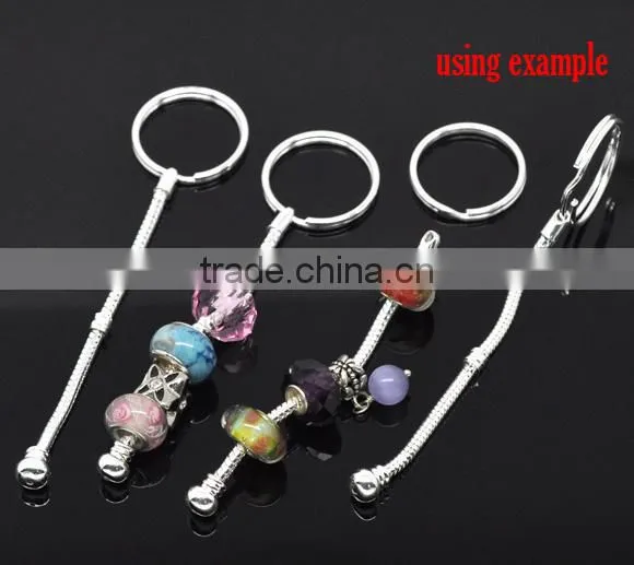 Wolesale 5 PCs Silver Plated Key Chain&Key Rings For European Beads 10cm photo-1