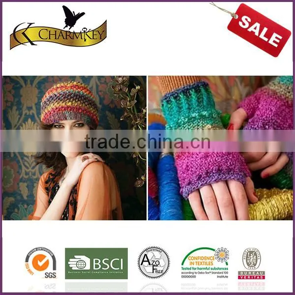 Charmkey Wool Polyester Blend Fabric Women Knitting Yarn Melange Yarn Multiple Color photo-5