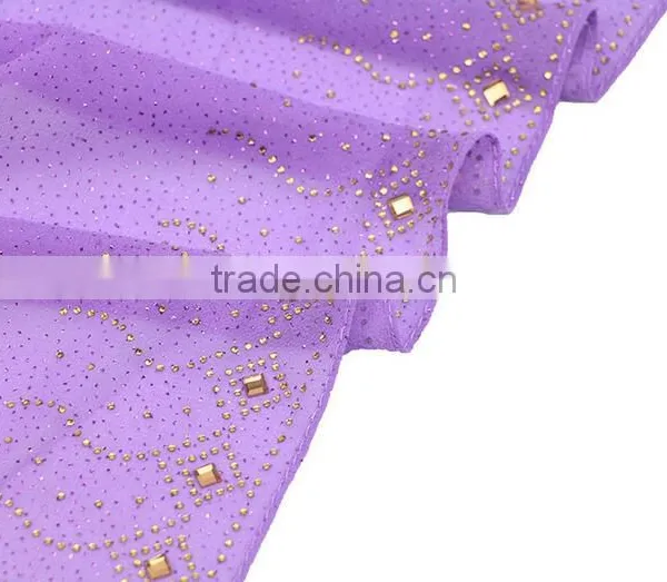 Hot Sale Muslim Chiffon Hijab Scarf With Glitters and Rhinestone Women Fashion Headscarves photo-6
