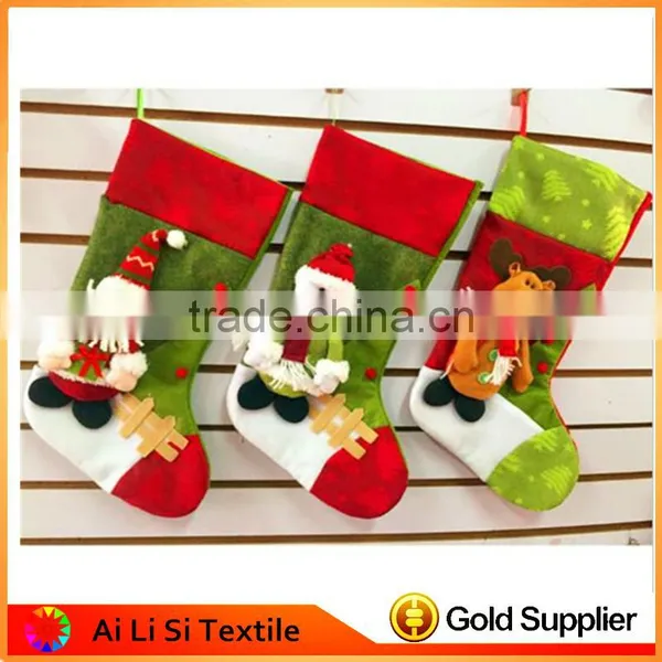 Christmas Fabric Sock Gifts Bags Tree Decoration Deer , Santa, Snowman Pattern Christmas Stockings photo-2