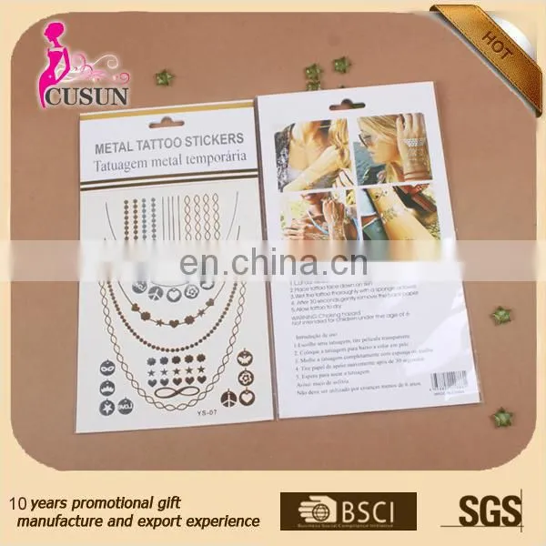 Non-toxic Waterproof Tattoo Feature Blue and Silver Foil Tattoo Sticker Metal Temporary Tattoo Sticker photo-6