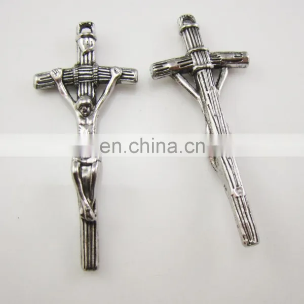 1.8 Inches Catholic Satin Papal Jewelry Crucifix Cross Pendant
