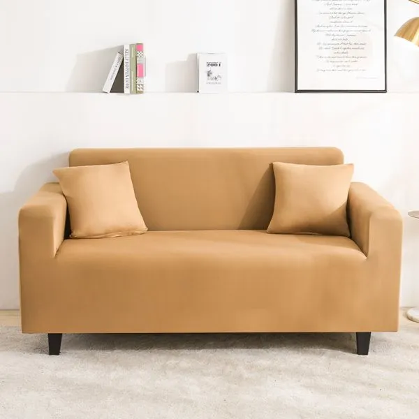 Ivory Brushed Elastic Stretch Sofa Cover Couch Cover Sofa Slipcovers photo-2