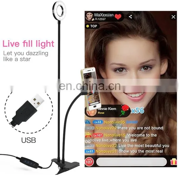 Hot Selling Selfie LED Ring Light With Rotatable Cell Phone Holder Stand Sturdy Clip Light Fill Light For Live Stream Makeup photo-4