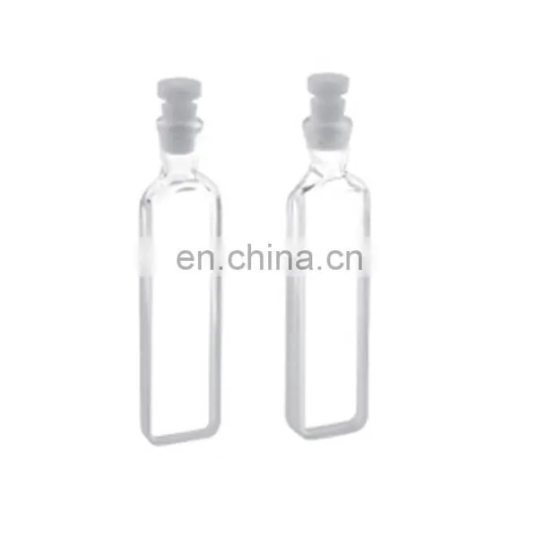ES Quartz Glass 10mm Inside Width Durable Q-111 Standard Cell With Stopper and With Round Bottom Cuvette Quartz photo-2