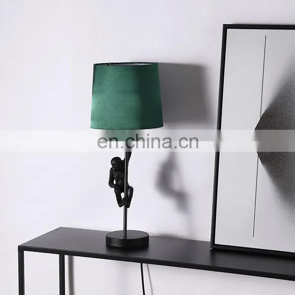 Monkey Sculpture Resin Base Animal Shape Desk Decoration Cheap Unique Black Table Lamps photo-5