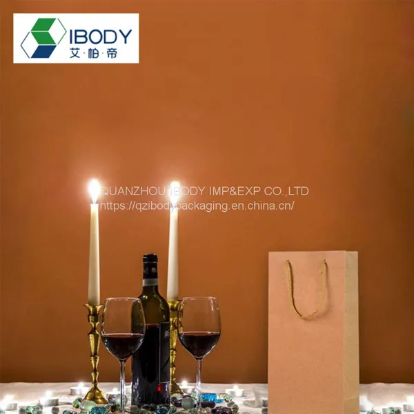 Custom White Cardboard Single Bottle Red Wine Bag Gift Packaging Bag photo-2
