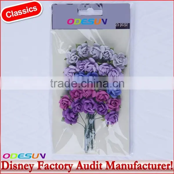 Disney Universal NBCU FAMA BSCI GSV Carrefour Factory Audit Manufacturer Dark Blue 2" Paper Rose Trio photo-4