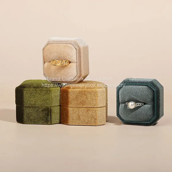 Custom Logo Square Flannel Ring Boxes Wedding Proposal Jewelry Ring Box photo-5
