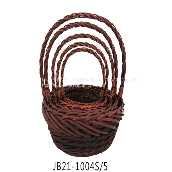 Wholesale Gift Baskets Wicker Woven Small Wicker Hamper Willow Wicker Gift Basket Storage Ba